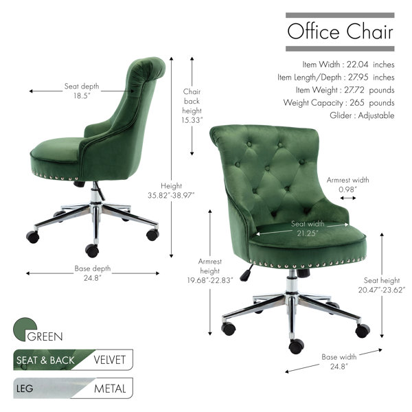 Kelly Clarkson Home Augusta Velvet Task Chair & Reviews Wayfair